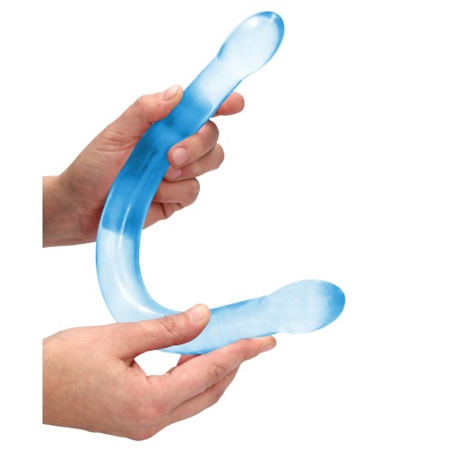 Shots RealRock Crystal Clear Double Dildo Blue