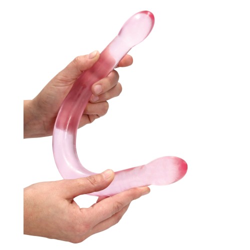 Dildo Doble Shots RealRock Crystal Clear 17 Rosa