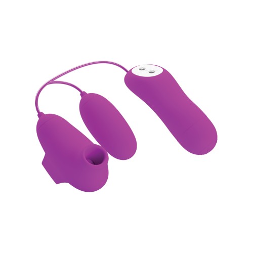 Pretty Love Suction Vibro Bullets Fuchsia - Dual Stimulation