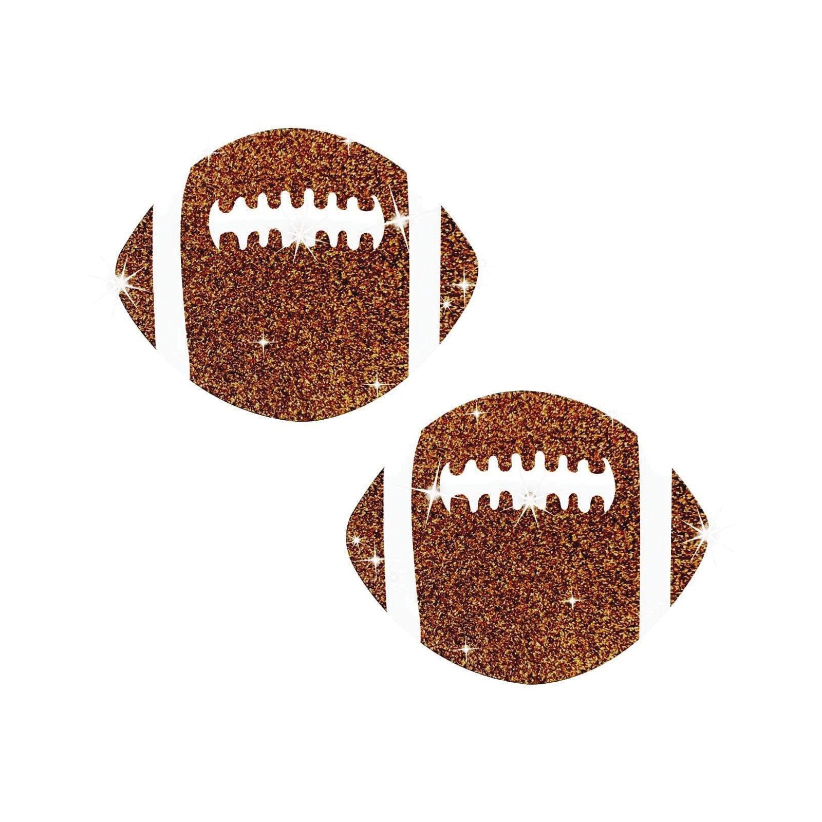 Neva Nude Glitter Football Pasties - Brown O/S