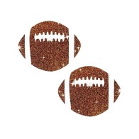 Neva Nude Glitter Football Pasties - Brown O/S