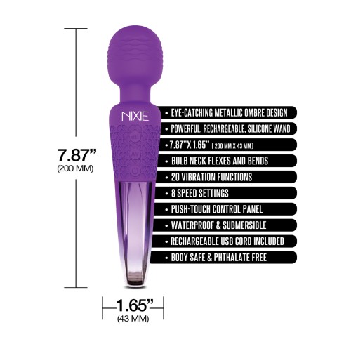 Nixie Rechargeable Wand Massager Purple Ombre Design