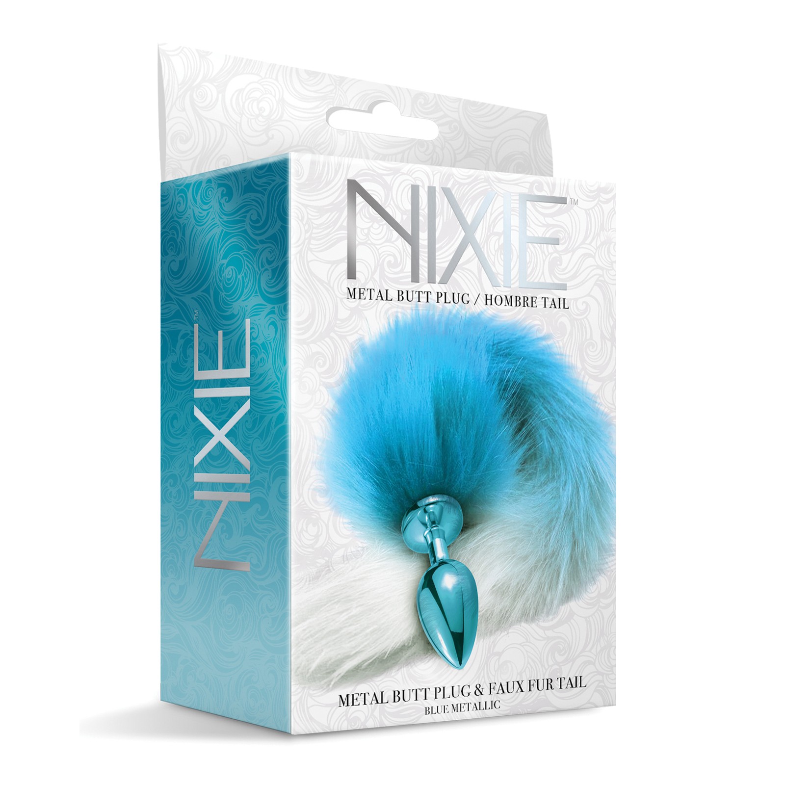 Nixie Faux Fur Tail Metal Butt Plug Blue