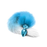 Nixie Faux Fur Tail Metal Butt Plug Blue