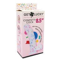 Get Lucky 8.5" Real Skin Confetti Cock - Multi Color