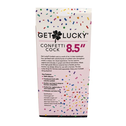 Get Lucky 8.5" Real Skin Confetti Cock - Multi Color