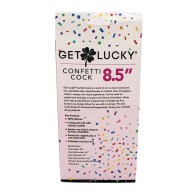 Get Lucky 8.5" Real Skin Confetti Cock - Multi Color