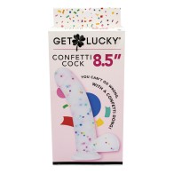 Get Lucky 8.5" Real Skin Confetti Cock - Multi Color