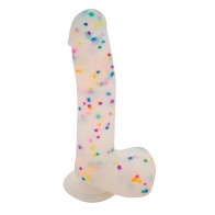 Get Lucky 8.5" Real Skin Confetti Cock - Multi Color