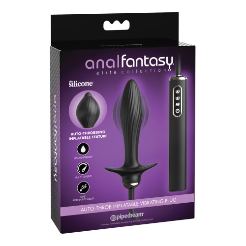 Auto Throb Inflatable Vibrating Plug Black