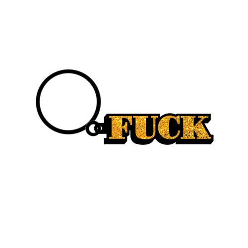 Wood Rocket Funny Fuck Keychain Gold