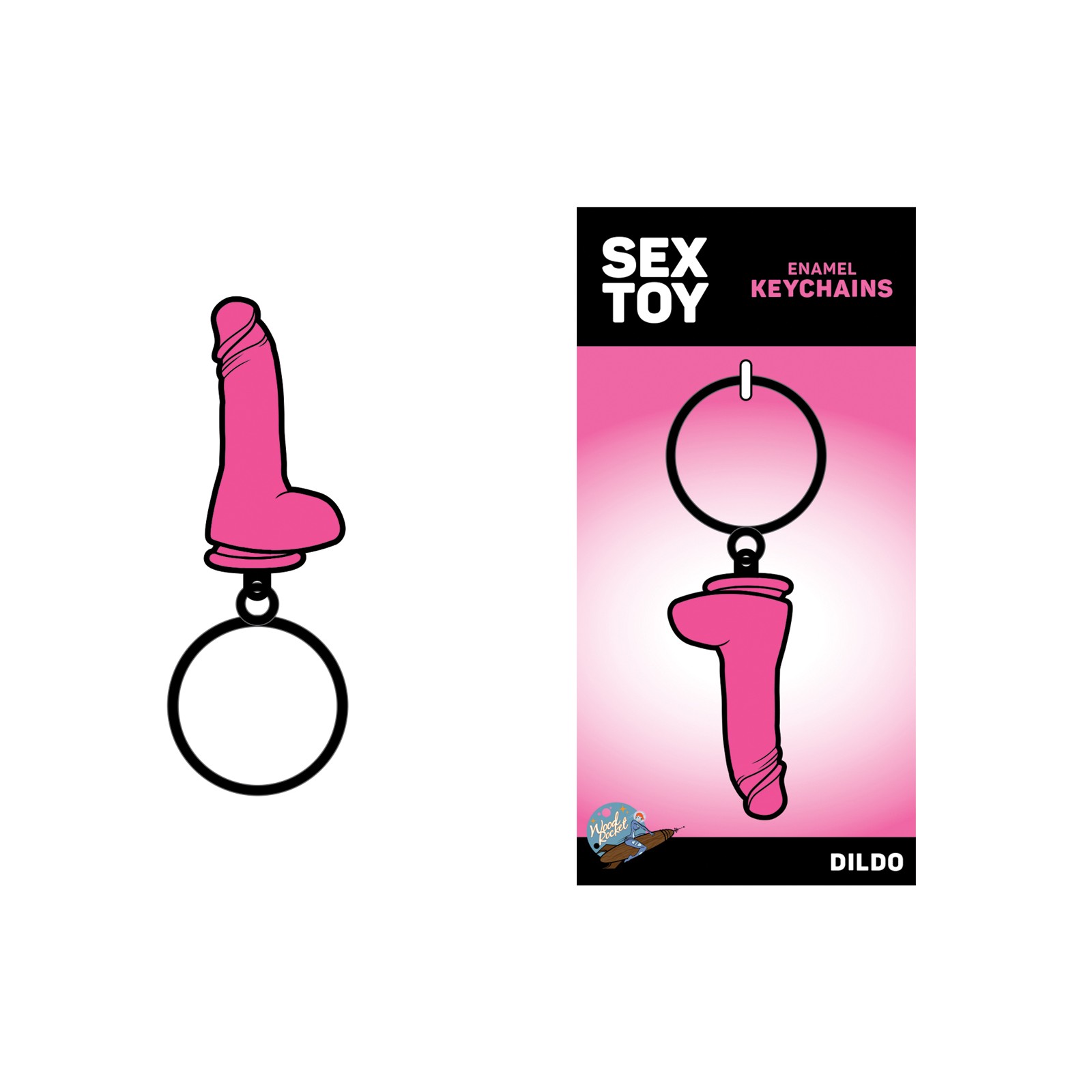 Wood Rocket Dildo Keychain - Fun Novelty Accessory