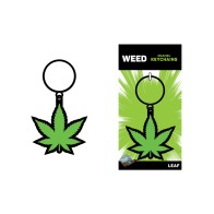 Wood Rocket Weed Pot Leaf Keychain Green