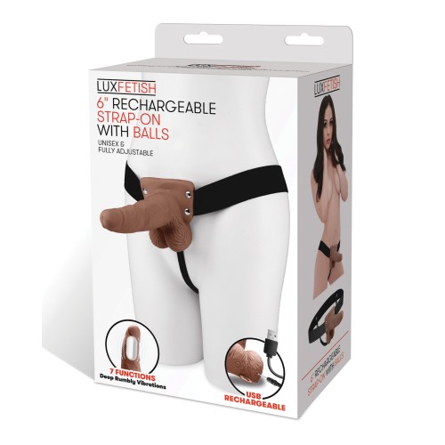 Lux Fetish Rechargeable Strap-On Brown