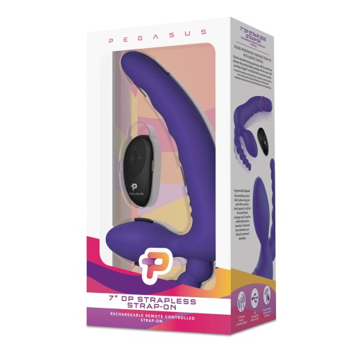 Dildo Sin Cinturón Pegasus con Control Remoto Púrpura