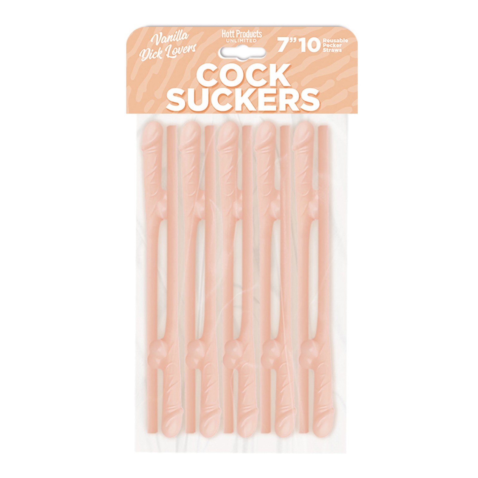 Popotes Pecker Cock Suckers Vainilla Pack de 10