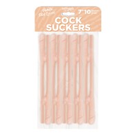 Cock Suckers Pecker Straws Vanilla Pack of 10