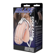 Cárcel Cock Blue Line con Estimulador Anal - Plata