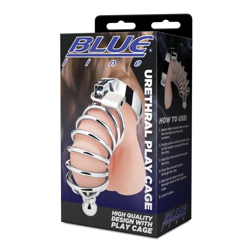 Blue Line Urethral Play Cage Silver