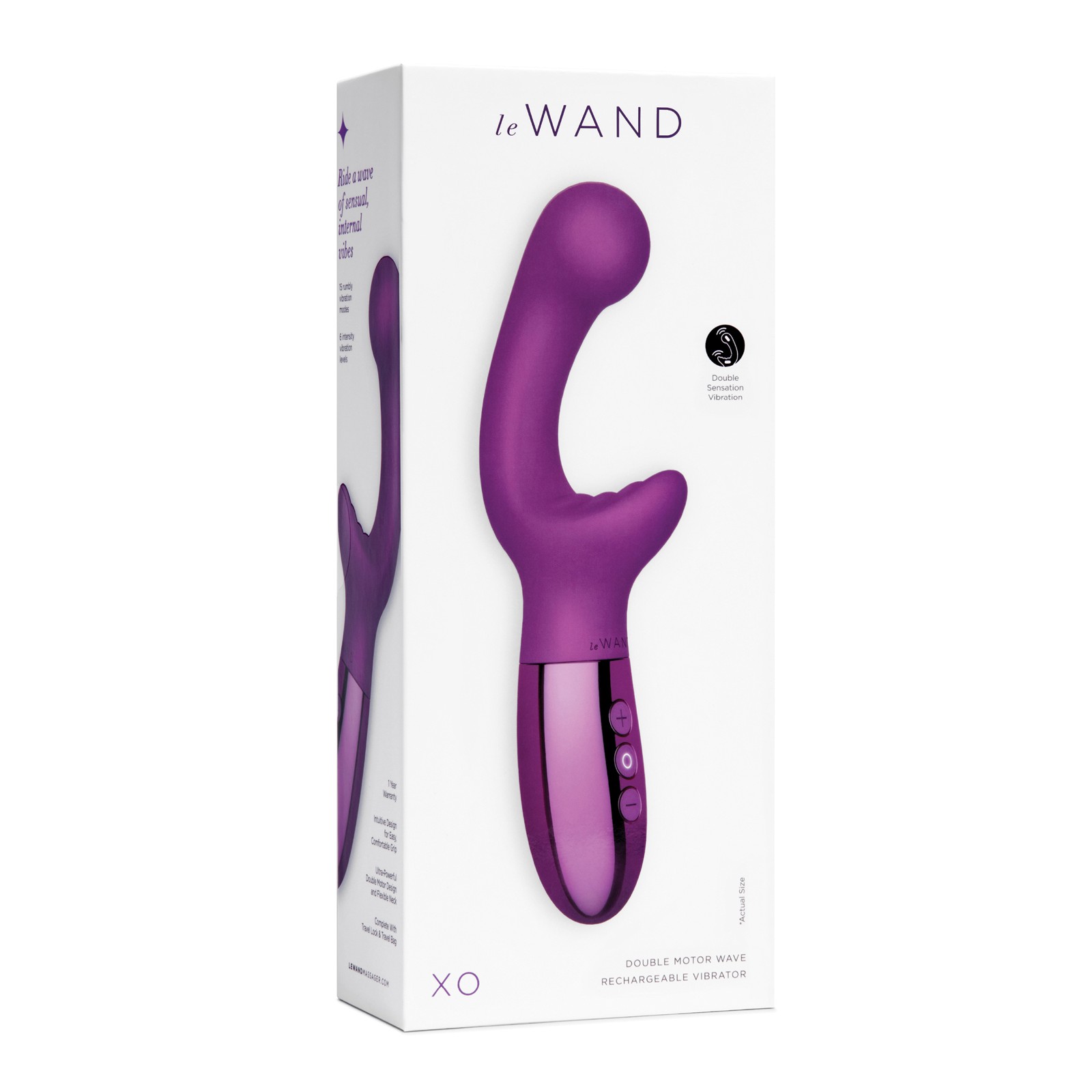 Vibrador Recargable Le Wand XO de Doble Motor Waves Cereza