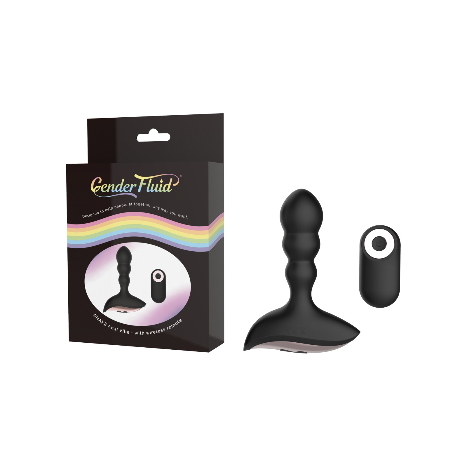 Gender Fluid Shake Anal Vibe Remote Black