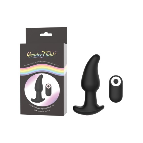 Vibrador Anal Gender Fluid Twirler con Control Remoto Negro