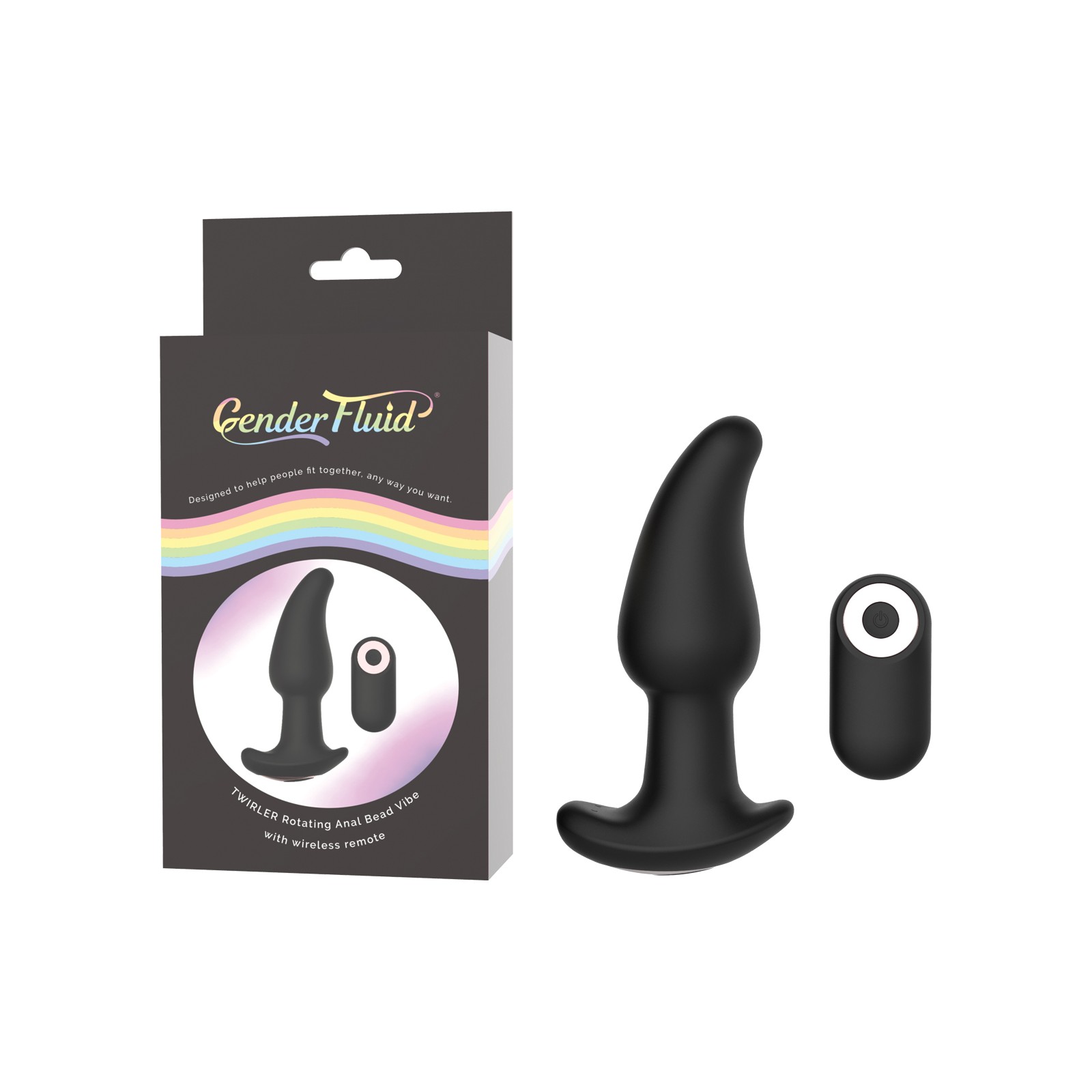 Vibrador Anal Gender Fluid Twirler con Control Remoto Negro