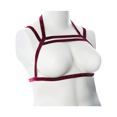 Gender Fluid Sugar Coated Harness - S-L Raspberry Glitter