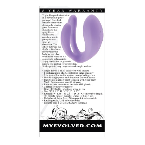 Evolved Petite Tickler Mini Vibe Remote Purple