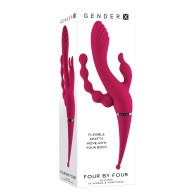 Gender X Four by Four Vibrator Burgundy