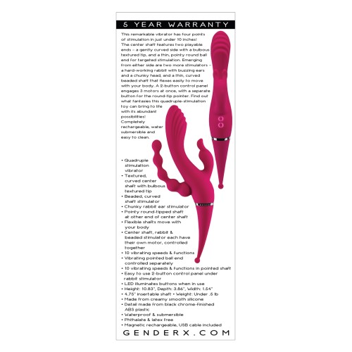 Gender X Four by Four Vibrator Burgundy