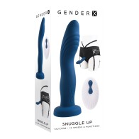 Gender X Snuggle Up Dual Motor Strap On Vibe - Blue