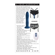 Gender X Snuggle Up Dual Motor Strap On Vibe - Blue