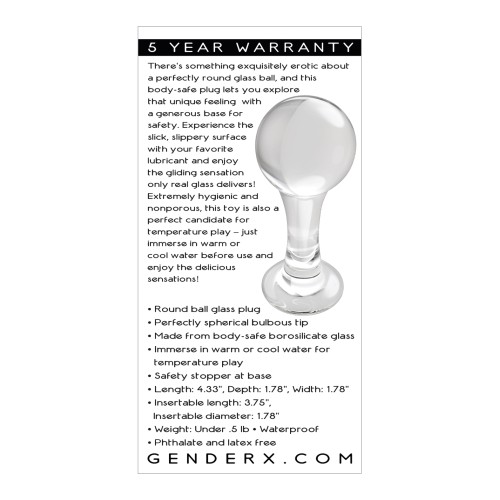 Gender X The Baller Glass Plug Clear