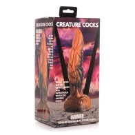 Creature Cocks Ravager Rippled Tentacle Silicone Dildo Orange Black