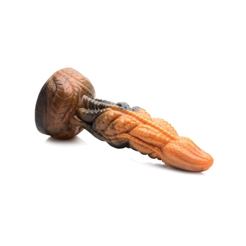 Creature Cocks Ravager Rippled Tentacle Silicone Dildo Orange Black