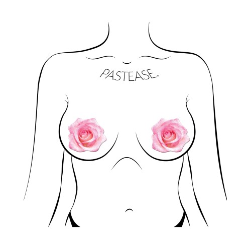 Pastease Velvet Rose Nipple Pasties - Pink Glitter