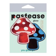 Pastease Shiny Glow in the Dark Shroom Nipple Pasties Red/White