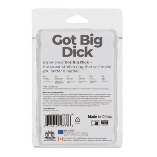 Got Big Dick Single Bumper Ring for Enhanced Erection