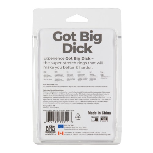 Got Big Dick 3 Pack Anillos para el Pene - Estimulación Inigualable