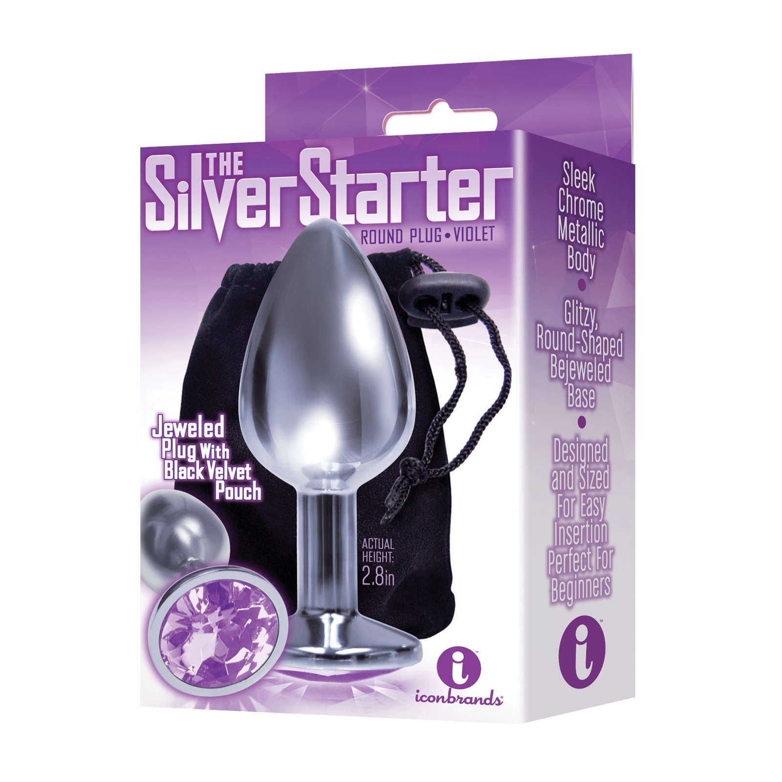 Bejeweled Stainless Steel Anal Plug for Beginners