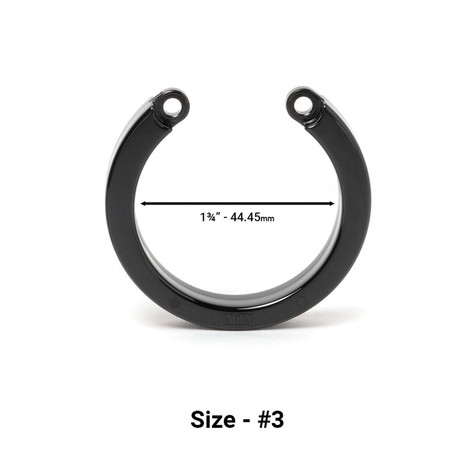 Cock Cage U-Ring #3 Black for Chastity Devices