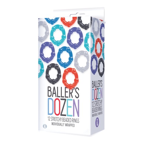 The 9's Baller's Dozen Beaded Cockring Set - Essential Pleasure Gear