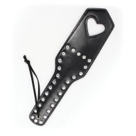 Plesur Cut-Out Heart Studded Paddle Black - Thrilling Spanking