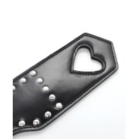 Plesur Cut-Out Heart Studded Paddle Black - Thrilling Spanking