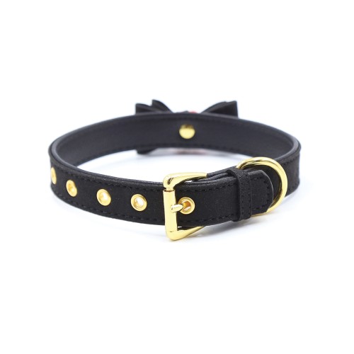 Collar Plesur Gato Campana y Pajarita - Negro