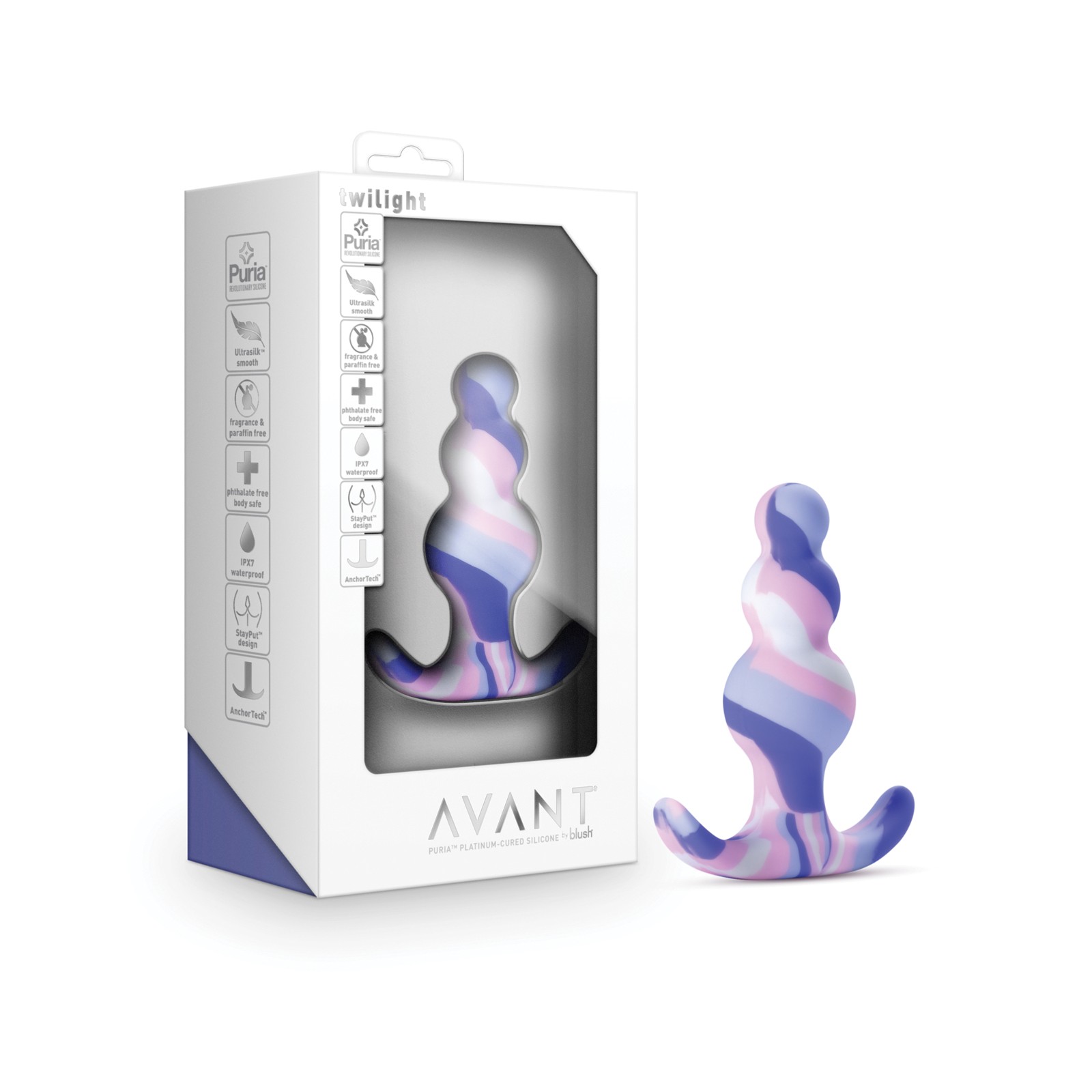 Blush Avant Twilight Silicone Plug Blue - Elegant Anal Toy