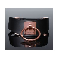 Pleasure Collection Adjustable Collar - Black and Rose Gold