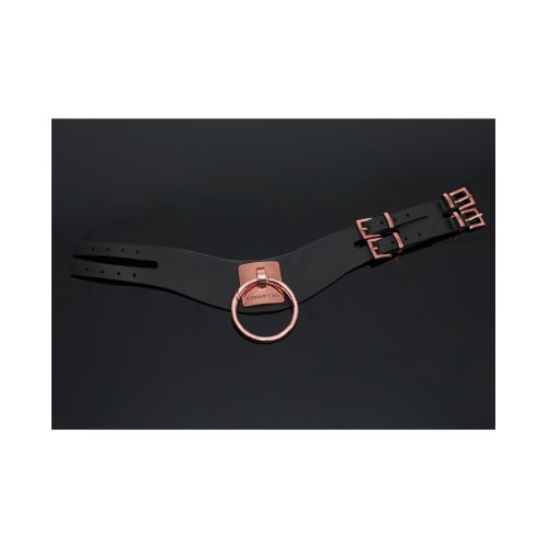 Pleasure Collection Adjustable Collar - Black and Rose Gold