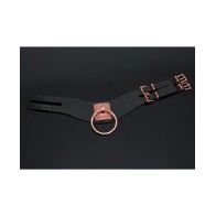 Pleasure Collection Adjustable Collar - Black and Rose Gold